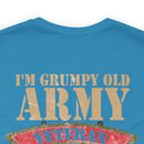 Sarcastic Army Veteran: Military Design T-Shirt - 'I'm a Grumpy Old Army Veteran, My Level of Sarcasm Depends on Your Level of Stupidity