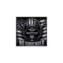 No surrender black flag skull sticker