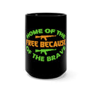 Patriotic Pride: 15oz Military Design Black Mug for the Brave