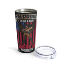 Proud to be American: Patriotic 20oz Military Design Tumbler - Black Background