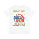 Bold and Patriotic: Military Glory T-Shirt with Striking Rainbow Design