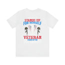 Empowered Service: Military Design T-Shirt - 'A Female Veteran Stands Up for Her Country