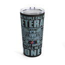 Honey, the Veteran - 20oz Military Design Tumbler: 'More than a Title, It's Love' - Black Background