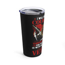 Courageous and Committed: 20oz Black Military Design Tumbler - 'Strength and Faith in Service'