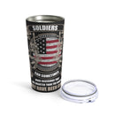 Wisdom on Duty: 20oz Military Design Tumbler - Honoring Tactical Brilliance