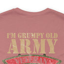 Sarcastic Army Veteran: Military Design T-Shirt - 'I'm a Grumpy Old Army Veteran, My Level of Sarcasm Depends on Your Level of Stupidity