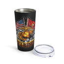 Double Flag Eagle U.S. Marines: 20oz Military Design Black Tumbler