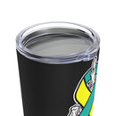 Embodying Resilience: 20oz Tumbler in Black featuring a Skeleton Hand for PTSD Awareness among Veterans