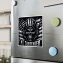 No surrender black flag skull sticker