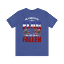 We Stand, We Kneel: Military Design T-Shirt Honoring Flag and Fallen Heroes