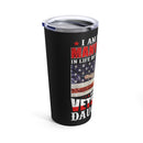 Daughter of a Hero: 20oz Black Military Design Tumbler - 'Proud of My Veteran Heritage'