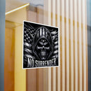 No surrender black flag skull sticker