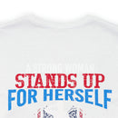 Empowered Service: Military Design T-Shirt - 'A Female Veteran Stands Up for Her Country