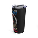 Defender of Many: 20oz Black Military Design Tumbler - Saluting Veterans and Heroes