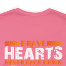 Brave Hearts Never Back Down: Military Design T-Shirt Honoring Veterans' Bravery