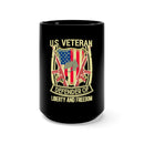 Defender of Liberty: 15oz Military Design Black Mug - Salute the U.S. Veteran's Legacy!