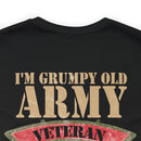 Sarcastic Army Veteran: Military Design T-Shirt - 'I'm a Grumpy Old Army Veteran, My Level of Sarcasm Depends on Your Level of Stupidity