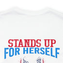 Empowered Service: Military Design T-Shirt - 'A Female Veteran Stands Up for Her Country