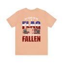 We Stand, We Kneel: Military Design T-Shirt Honoring Flag and Fallen Heroes