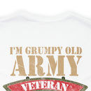 Sarcastic Army Veteran: Military Design T-Shirt - 'I'm a Grumpy Old Army Veteran, My Level of Sarcasm Depends on Your Level of Stupidity