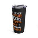 America Will Never Forget 20oz Military Design Tumbler - Black Background