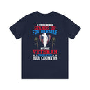 Empowered Service: Military Design T-Shirt - 'A Female Veteran Stands Up for Her Country