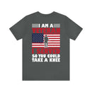 Defending Freedom: Military Design T-Shirt - 'I Am a Veteran - I Served So You Could Take a Knee