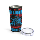 Defending Freedom: 20oz Black Military Design Tumbler - Honoring the Soldier's Sacrifice