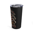 Defending Freedom: 20oz Black Tumbler with Military Design - 'American Soldier Land Of The Free