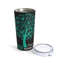 Empowering Awareness: 20oz Tumbler Spotlights Post Traumatic Stress Disorder on a Black Background