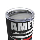America Must Never Forget 20oz Military Design Tumbler - Black Background
