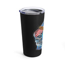 Fly with Valor: 20oz Black Tumbler with Military Design - 'Double Flag Eagle U.S. AIR FORCE