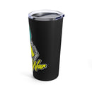 Embodying Resilience: 20oz Tumbler in Black featuring a Skeleton Hand for PTSD Awareness among Veterans