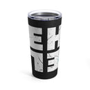 Elevating Mental Health: 20oz Tumbler with Black Background and 'PTSD Mental Health Awareness - Teal Ribbon