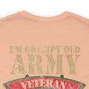 Sarcastic Army Veteran: Military Design T-Shirt - 'I'm a Grumpy Old Army Veteran, My Level of Sarcasm Depends on Your Level of Stupidity