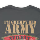 Sarcastic Army Veteran: Military Design T-Shirt - 'I'm a Grumpy Old Army Veteran, My Level of Sarcasm Depends on Your Level of Stupidity