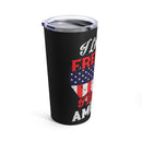 Freedom & America Love: 20oz Military Design Tumbler - Black Background Edition