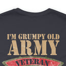 Sarcastic Army Veteran: Military Design T-Shirt - 'I'm a Grumpy Old Army Veteran, My Level of Sarcasm Depends on Your Level of Stupidity