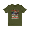 US Military American Veteran I'M Not A Hero Unisex Short Sleeve Shirt.