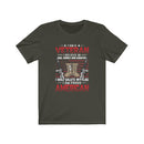 US Military I AM Veteran I Believe In God Family And Country Unisex Short Sleeve Shirt.