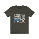 US Military If This Flag Offends You I'LL Help You Pack Unisex Short Sleeve Shirt.