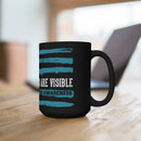 Black Ceramic 15oz Mug with PTSD Design All Wounds Are Visible