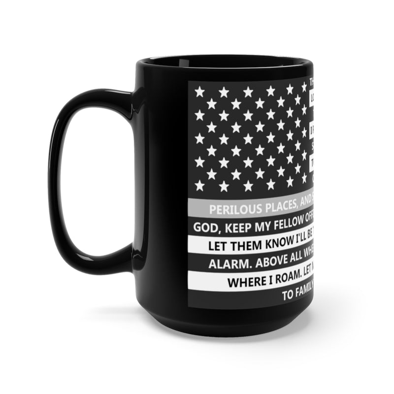Large Correction Officer's Prayer Coffee Cup-Thin Gray Line Prayer Coffee Mug.