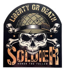 Liberty Or Death Decal- Combat Helmet Skull With Crossbones.
