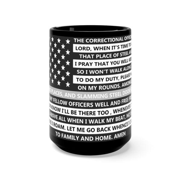 Large Correction Officer's Prayer Coffee Cup-Thin Gray Line Prayer Coffee Mug.