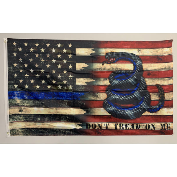 Enough is Enough Don’t Tread on Me Gadsden Police Flag-Thin Blue Line American Flag.