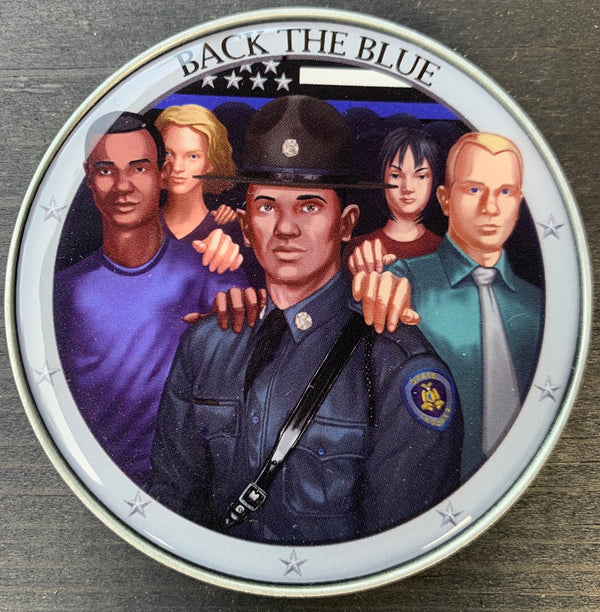 Back The Blue State Trooper Challenge Coin-Black Male.