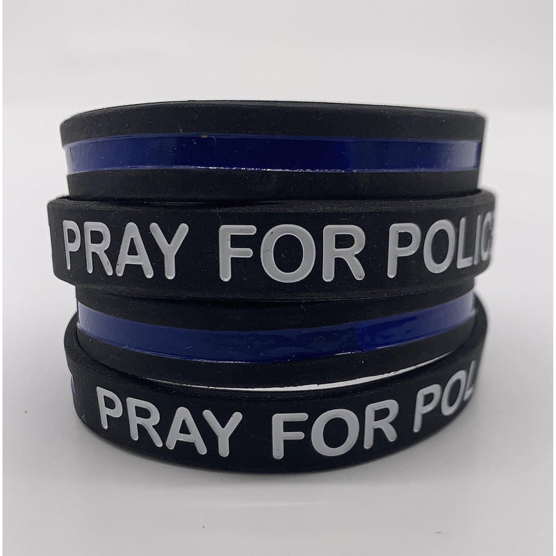 Pray for Police Thin Blue Line Police Bracelet.