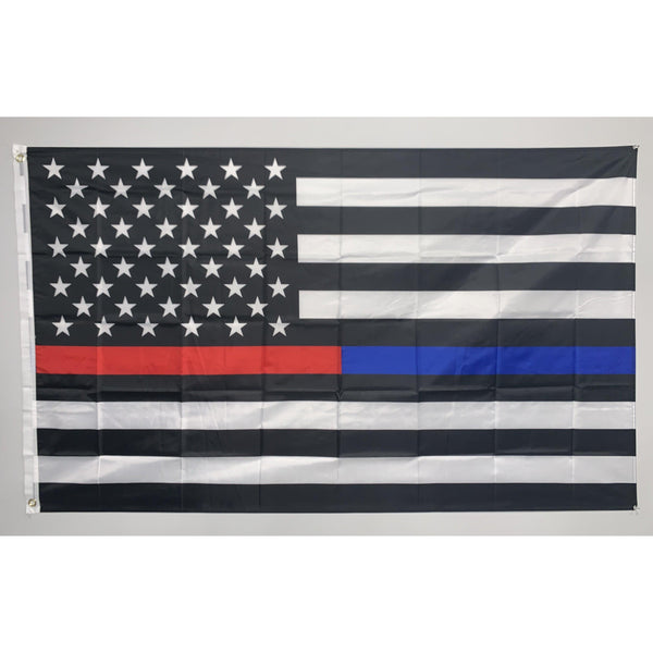 Thin Red and Blue Line Flag.