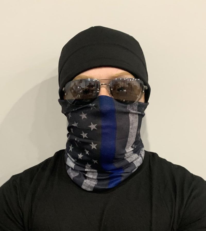 Show Your Love for the Military with the Thin Blue line Neck Gaiter